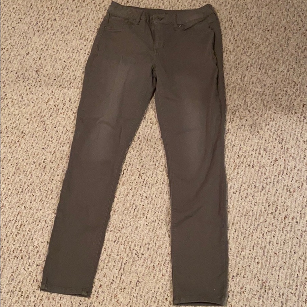 Olive colored jeggings